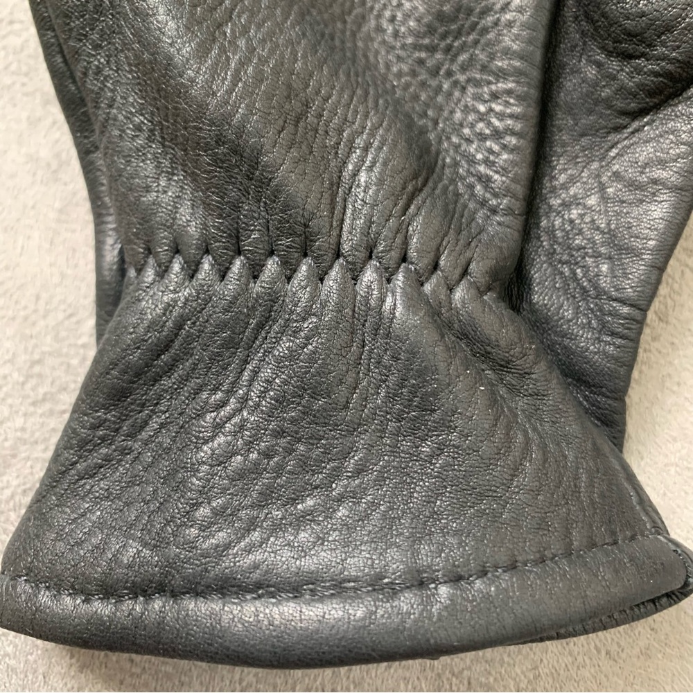 VINTAGE DEERSKIN BLACK LEATHER GLOVES LADIES SZ 6 MADE IN USA Luxury Leather - Picture 5 of 11